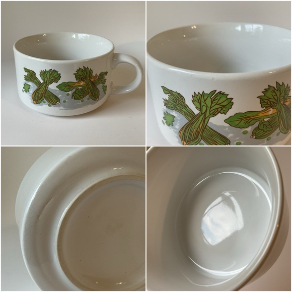 Retro Vintage Soup Mugs Ceramic Soup Bowls with Handles Collectible Set of 4 - Picture 9 of 16